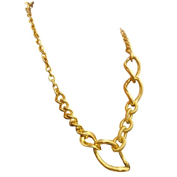 Chunky Gold Plated Chain Link Necklace, 1AR or Unoaerre (Italian Brand) - Picture 4 of 5